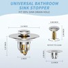 Universal 2 in 1 Bathroom Sink Stopper, Pop Up Bathroom