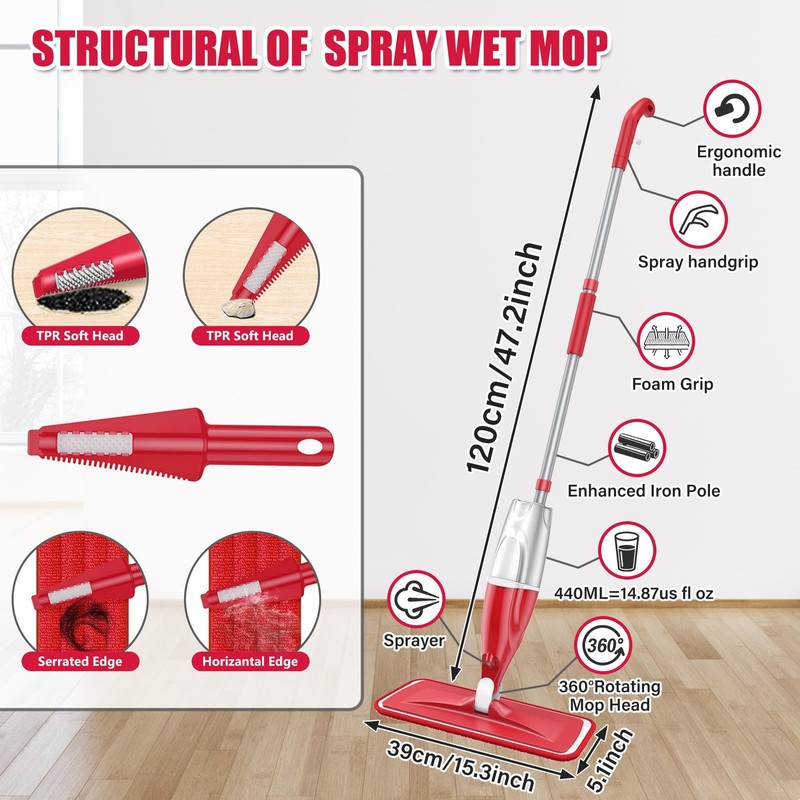 Exego Spray Wet Mops for Hardwood Floor Cleaning, EXEGO Microfiber