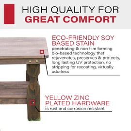 Amish Casual Heavy Duty Outdoor Wood End Table in Dark Walnut Stain - Quality Crafted in The USA from Treated Pine by Amish Artisans