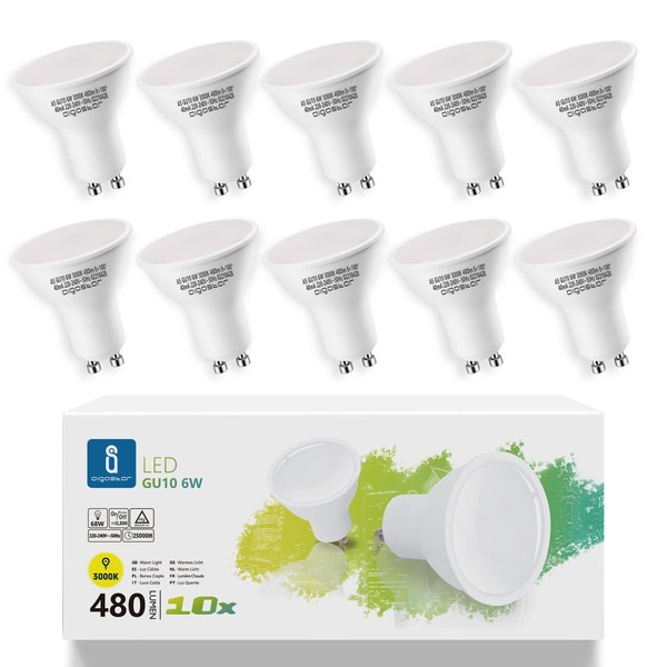 Aigostar GU10 LED Bulbs 6W, Warm White 3000K 480 Lumen,