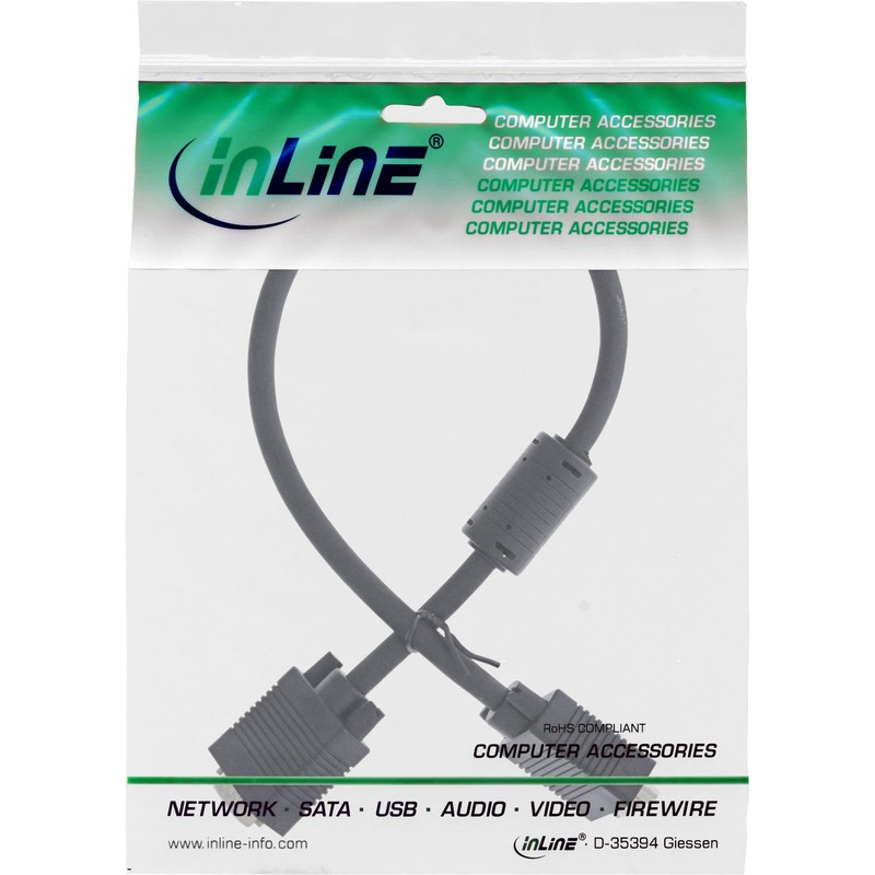 InLine 17705B S-VGA Verlängerung, 15pol HD Stecker / Buchse, schwarz,