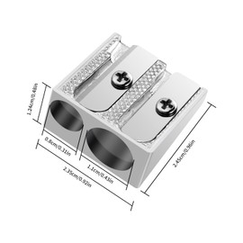 12pcs Pencil Sharpener with 2 Holes, Metal Sharpener Pencil Sharpeners for School Pencil Coloured Pencils, for School Home Office Art Stationery