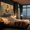 FENDROM Sitting Golden Buddha Tapestry Wall Hanging Buddhist Statue Tapestries