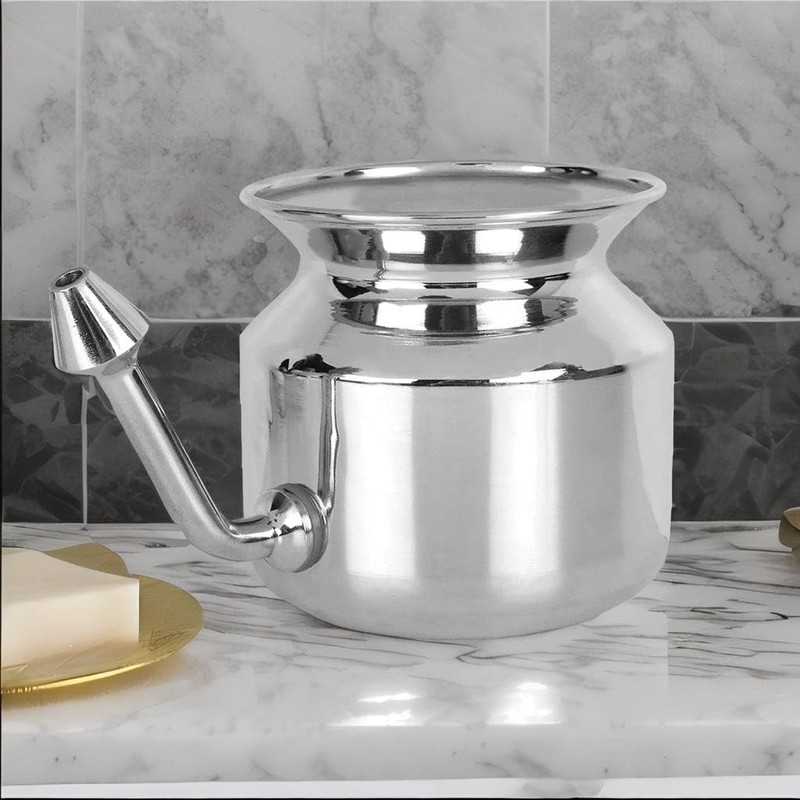 304 Grade Stainless Steel Ayurvedic Jal Neti Pot for Sinus
