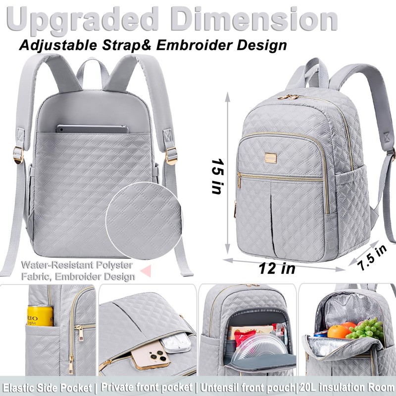 Weitars Lunch Backpack for Women,20L Backpacks Cooler Insulated,Back Pack Lunch