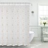 SERAFINA Decorative Sheer Fabric Shower Curtain: Two Toned Beige with