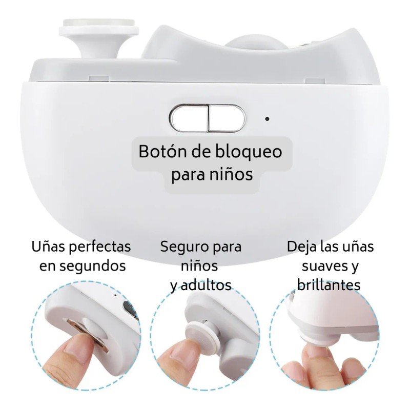 Lima Eléctrica Portátil Uñas Adulto Bebe Cortaúñas Manicura