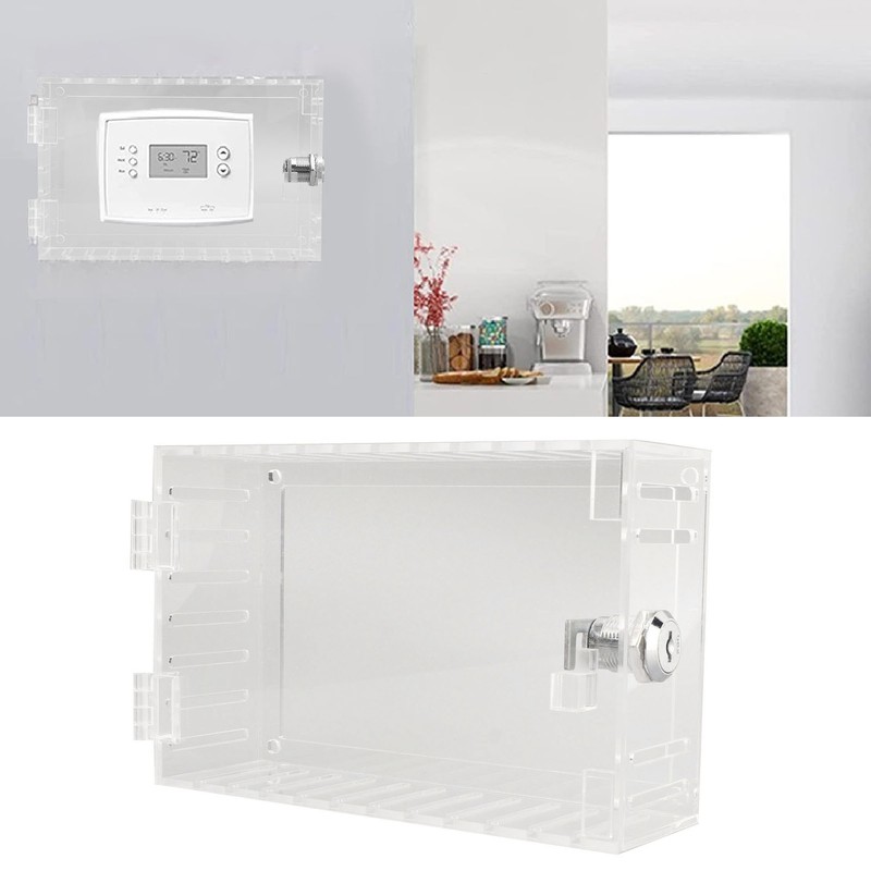 Thermostat Lock Box Universal Large Transparent Thermostat Protective Guard for