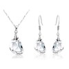 RIZILIA Jewelry Set Clear Pea Shape Pendant with 18" Chain