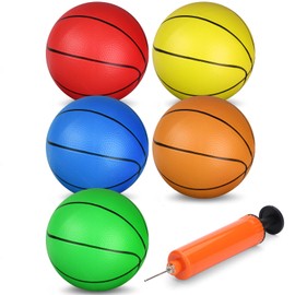 16 cm Mini Basketball for Indoor Mini Basketball Tyres, Replacement Basketball Soft Ball for Inflatable Pool Basketball Tyres, Outdoor Game Gift for Toddlers, Children, Adults, Rainbow