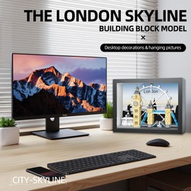 KGUMVXR London Skyline Postcard Building Block Set Picture Frame Building Kits for Boys and Girls Painting Wall Art Toys for Adults and Kids 1111+PCS