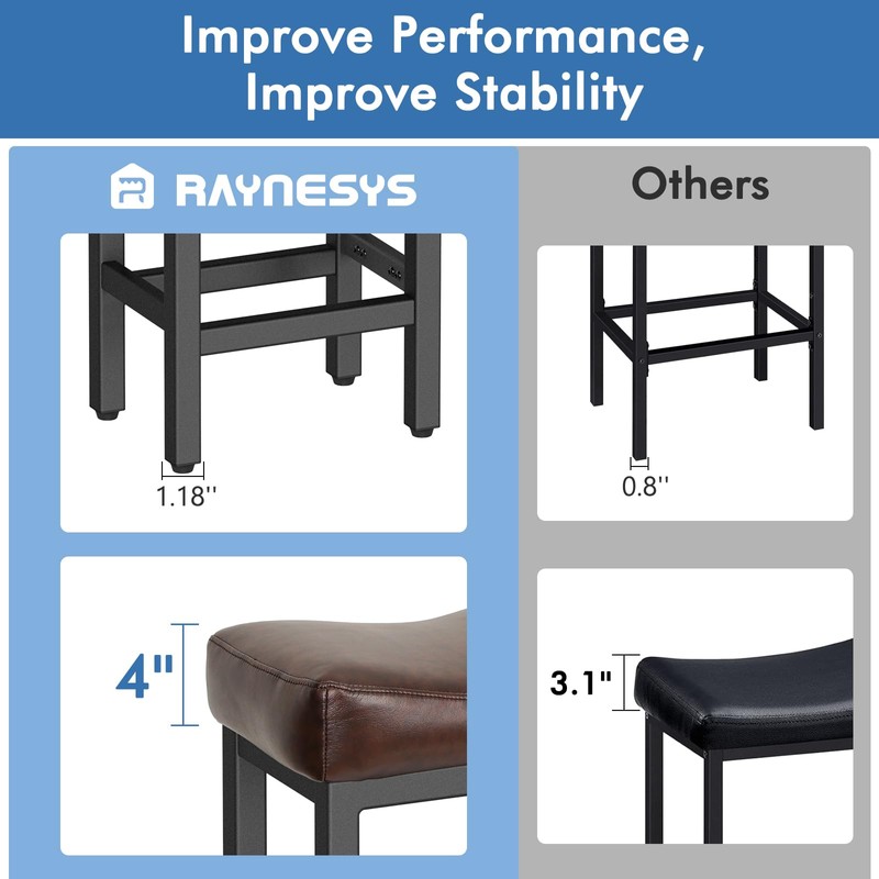 29 Inch Bar Height Bar Stools Set of 2, 29"