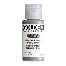 Golden Fluid Acrylic, 1 Ounce Bottle, Iridescent Stainless Steel Coarse (2458-1)