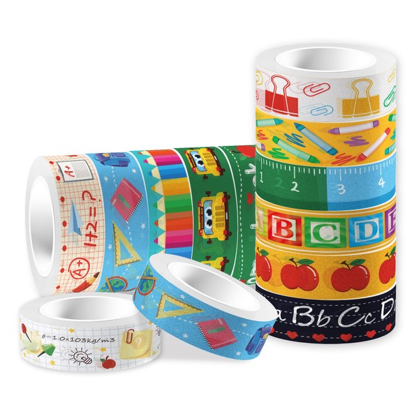 Back to School Washi Tape 12 Rolls Washi Tape Set