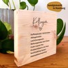 Kollegin Geschenk - Synonyme Kollegin Holzbild + Reagenzglas zum Hinstellen
