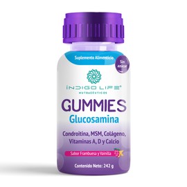 Indigo Life Gomitas Glucosamina, MSM, Colageno, Vitaminas A, D y Calcio 242 gr
