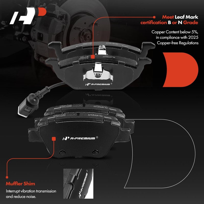 A-Premium Front Vented and Rear Solid Disc Brake Rotors +