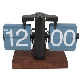 Retro Digital Flip Down Clock, Automatic Turning Mechanical Clock, Vintage Auto Flip Clock for Home Room Office Decoration(Far Peak Blue)