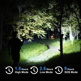 GOODSMANN Spotlight 6000 Lumen Boat Spotlight Waterproof Rechargeable Marine Spotlight LED Hunting Spotlight with Detachable Red Light Filter, EVA Carrying Case 9903-C102-01