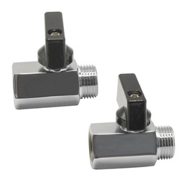BesNPT Brass Chrome Plating 1/2" NPT Male to 1/2" NPT Female Shut-Off Ball Valve for Water Fuel Air (Pack of 2)