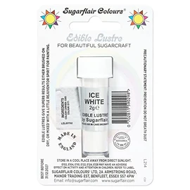 Sugarflair Ice White Edible Lustre Dust, Add a Lustrous Shine to Cakes or Decorations. Brush On or Add Rejuvenator to Create Eye-Catching Edible Paint, Gives Shine to Your Bakes - 2g
