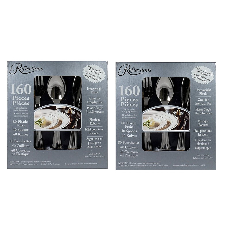 Reflections Heavyweight "Looks Like Silver" Disposable Flatware, 160 Piece (Pack