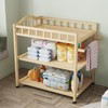 ROMSHINE Infant Changing Table in Natural, Solid Wood Structure with