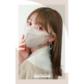 [ジュエルフラップマスク] マスク 立体 フリーサイズ バイカラー おしゃれ 小顔 ノーズワイヤー入り 20枚 【カケンテスト済み】 花粉症対策 3D 不織布 使い捨て 息がしやすい 蒸れない 耳が痛くならない (ライラックアッシュ×紐ブラック)