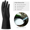 Alimat PluS Latex Gloves 3 Pack, Reusable Black Rubber Gloves