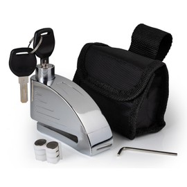 KEYD Disc Lock Motorbike 110db Alarm System with Keys High Security Bike Anti Theft Motorcycle Lock Waterproof Carry Pouch Lock for Motorbike Scooter Bike Motorcycle