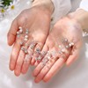 JONKY Rhinestone Hair Vine Bridal Pearl Hair Piece Silver Crystal