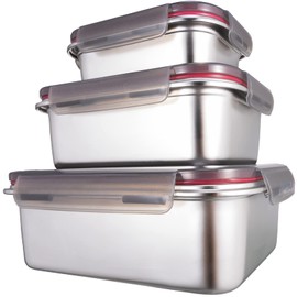 GENICOOK Stainless Steel Food Storage Containers / Lynx Box with Airtight Lid Set of 3 / Meal Prep Storage Container Food Container for Kitchen