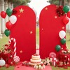 6FT Red Arch Cover - Polyester Fitted Wedding Arch Stand
