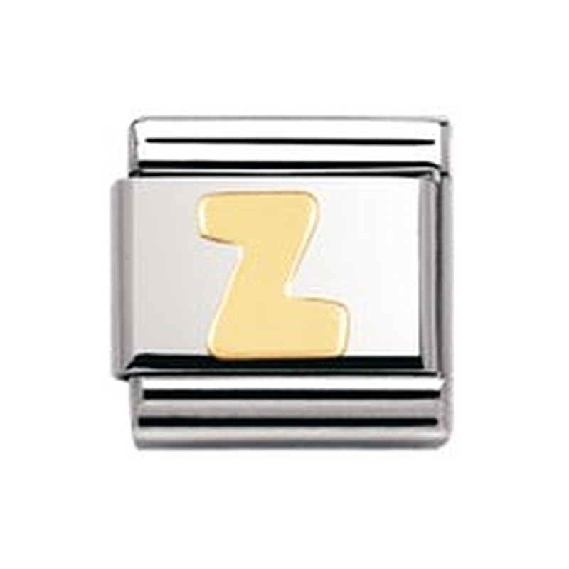 Nomination Composable Classic Letter Z Stainless Steel and 18K Gold