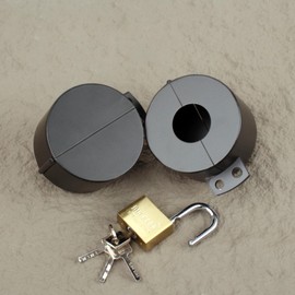 Outdoor Faucet Lock, Garden Hose Lock Suitable for Outdoor Garden Faucets, Metal Faucet Lock Anti Theft Hose Faucet Lock. (Black with Padlock)