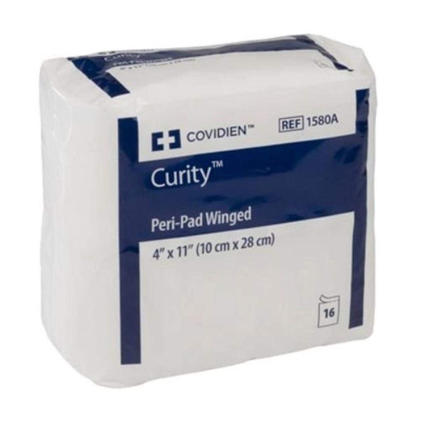 Covidien 1580A Curity Winged Peri-Pad, 4" x 11" Size ,16 count