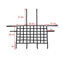 JeCar for Jeep Wrangler Cargo Net Back Seat Divider Net Rear Trunk Dog Barrier for 2007-2022 Jeep Wrangler JK JL Gladiator JT 2DR 4DR (Black)