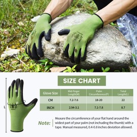 Pleneal Gardening Gloves for Women Men - 3 Pairs Breathable Garden Gloves with Grip, Latex Coated Outdoor Working Gloves for Lawn Yard, Medium Size Fits Most