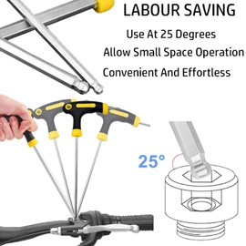 YUENTOEN T-Handle Allen Wrench Set, 2.5/3/4/5/6mm Bike Allen Hex Key Set for Bicycle Pedal Handlebar Disc Brake Mount Repair (5Pcs)
