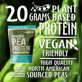 Nutrasumma 100% Plant Based Fermented Pea Protein Powder, Unflavored and Unsweetened, 2.14lbs - North American Sourced Peas - Vegan, Non-GMO, Gluten & Soy Free, No Artificial Flavors and Colors
