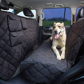 Tapiona XXL Extra Wide (63”) & Extra Long (94”) with Floor Coverage Dog Seat Cover for Trucks, SUVs & Cars – Heavy Duty, Pet Hammock, Washable + Pet Travel Bowl