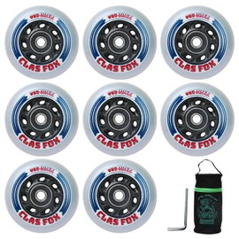 Ruedas de Repuesto para Patines en Línea con Bolsa de Ruedas 72mm/76mm con Rodamientos ABEC-9 y Espaciadores Flotantes para Patines de Hockey sobre Ruedas, 85A para Interior y Exterior