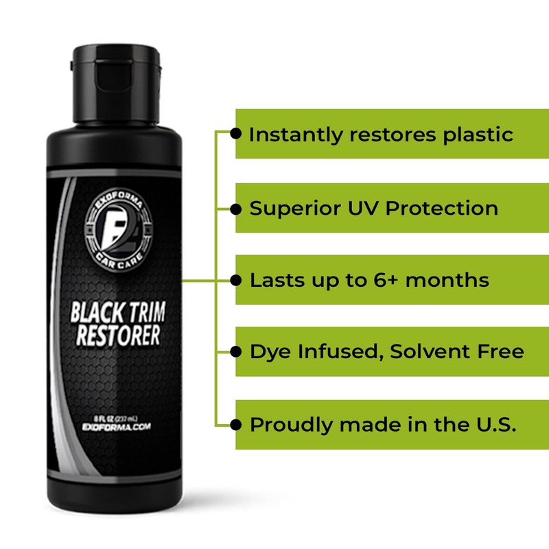 ExoForma Black Trim Restorer - Unique Dye-Infused Formula Lasts 6+
