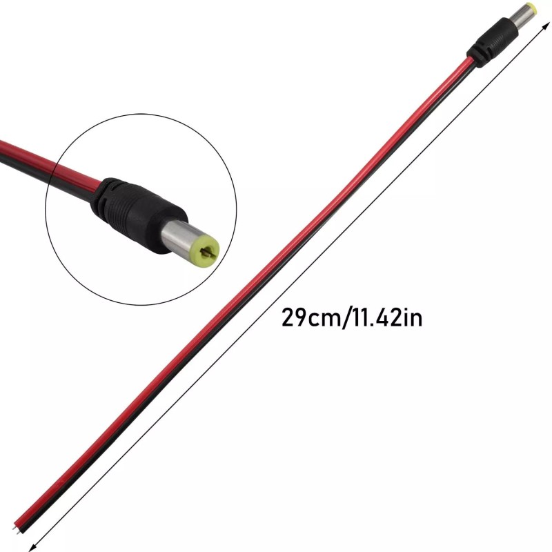 LUORNG 5Sets DC Power Jack Socket Threaded Male Panel Mount