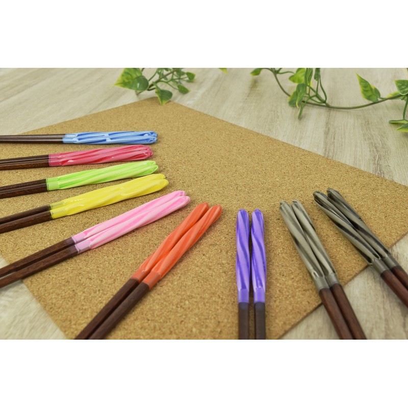 Aoba Chopsticks Natural Wood, Candy Ball Thread, Pink, 9.1 inches
