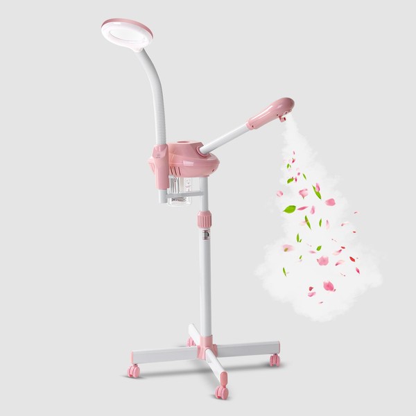 Professional Facial Steamer, 2In1 Face Steamer on Wheels for Facial