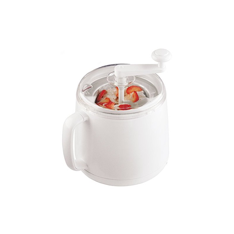 Donvier 837450 Manual Ice Cream Maker, 1-Quart, White
