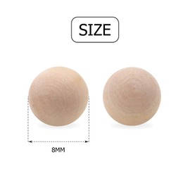 Jdesun 300 Pieces Unfinished Wooden Balls, Mini Round Craft Balls for DIY Projects, Kids Arts and Craft Supplies, 0.3 Inches Diameter