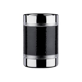 Premier Housewares Bottle Cooler with Hammered Black Band Stainless Steel