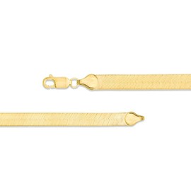 Verona Jewelers Sterling Silver 2.5MM, 3.3MM Italian Herringbone Flat Snake Magic Chain -Gold Plated Herringbone Chain Necklace, Gold Over Silver Necklace for Men and Women, Metal, no known